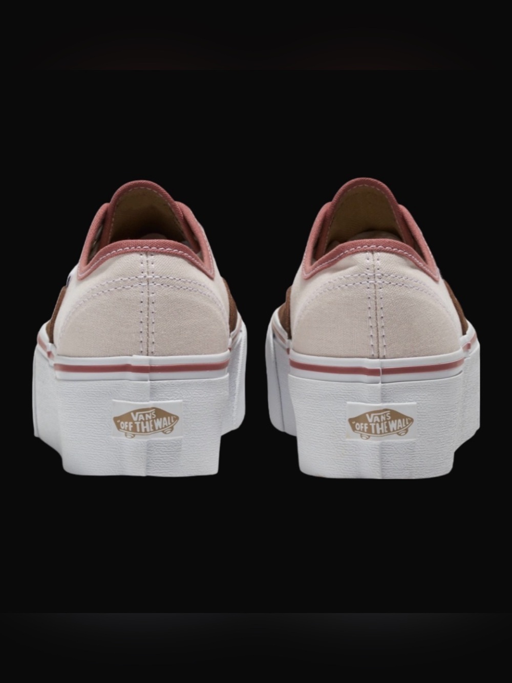 Vans Women’s Brown & Cream Platform Authentic with Pink Trim - Picture 9 of 9
